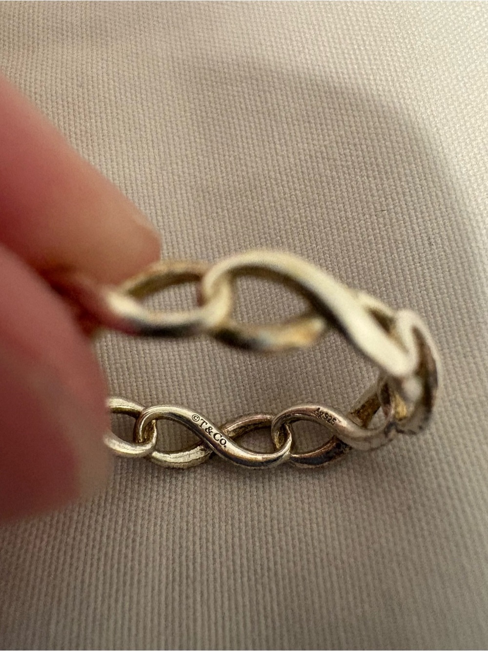 Tiffany & Co Silver Infinity Ring Size 8 - Picture 4 of 4